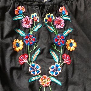 Boston Proper Tops - Boston proper black embroidered peasant top Boston Proper Tops - Boston proper black embroidered peasant top